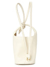 Le Petit Tourni Mini Knotted Leather Bucket Bag Ivory - JACQUEMUS - BALAAN 10