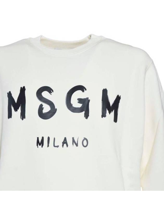 Milano Brushed Logo Sweatshirt Cream - MSGM - BALAAN 4