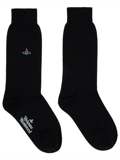 Embroidered Logo Merino Wool Socks Black - VIVIENNE WESTWOOD - BALAAN 2