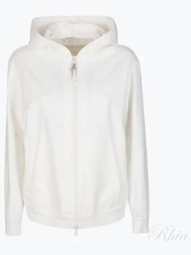 Zipped Hooded Jacket White - BRUNELLO CUCINELLI - BALAAN 2