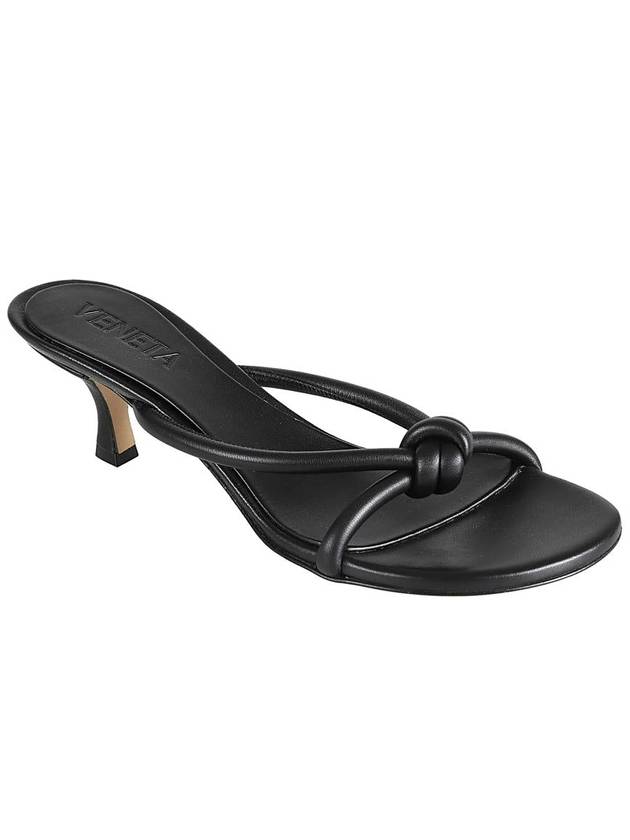 Blink Leather Sandal Heels Black - BOTTEGA VENETA - BALAAN 4