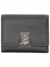 Monogram Motif Grainy Leather Folding Wallet Black - BURBERRY - BALAAN 2