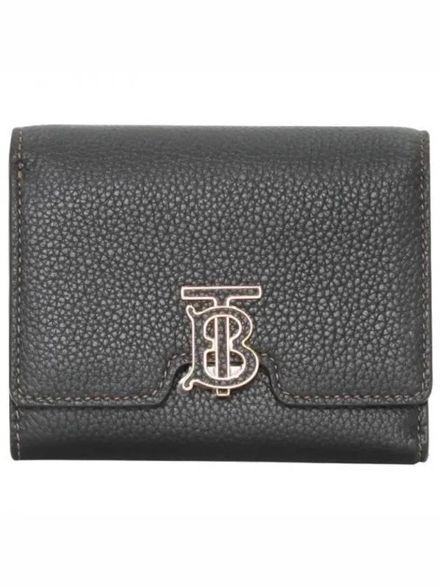 Monogram Motif Grainy Leather Folding Wallet Black - BURBERRY - BALAAN 2