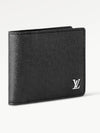 Multiple Taiga Leather Half Wallet Black - LOUIS VUITTON - BALAAN 3