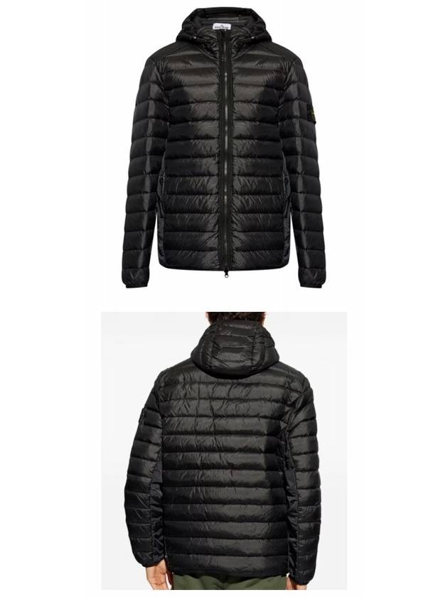 811540324 A0029 Wappen Patch Loom Woven Nylon Down Hooded Padded Jacket Black Men s TFS - STONE ISLAND - BALAAN 4