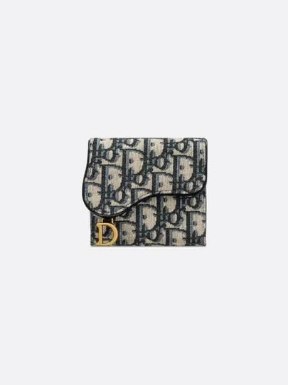 Saddle Lotus Wallet Blue  Oblique Jacquard - DIOR - BALAAN 2