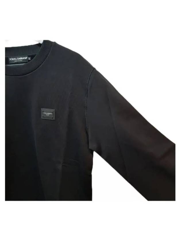 Rubberized Logo Patch Sweatshirt Black - DOLCE&GABBANA - BALAAN 3