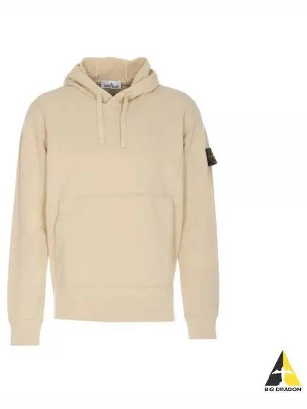 Cotton Fleece Garment Dyed Hoodie Beige - STONE ISLAND - BALAAN 2