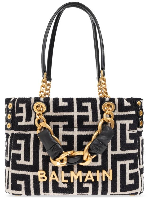 Balmain Bag 1945 Soft Small In Shopper Style, Women's, Black - BALMAIN - BALAAN 1