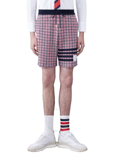 Check Jacquard Track Shorts MJQ194AJ0116 - THOM BROWNE - BALAAN 2