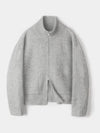 Semi overfit two way high neck full zip up knit gray - INDUST - BALAAN 7