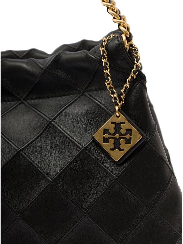 'Fleming' Black Shoulder Bag With Logo Charm In Quilted Leather Woman - TORY BURCH - BALAAN 5