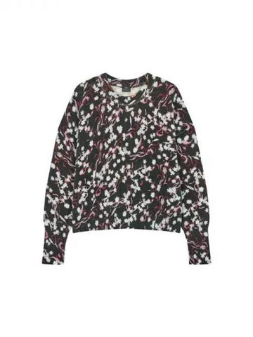 PS Women s Floral Wool Cotton Crew Neck Knit Black 270658 - PAUL SMITH - BALAAN 1