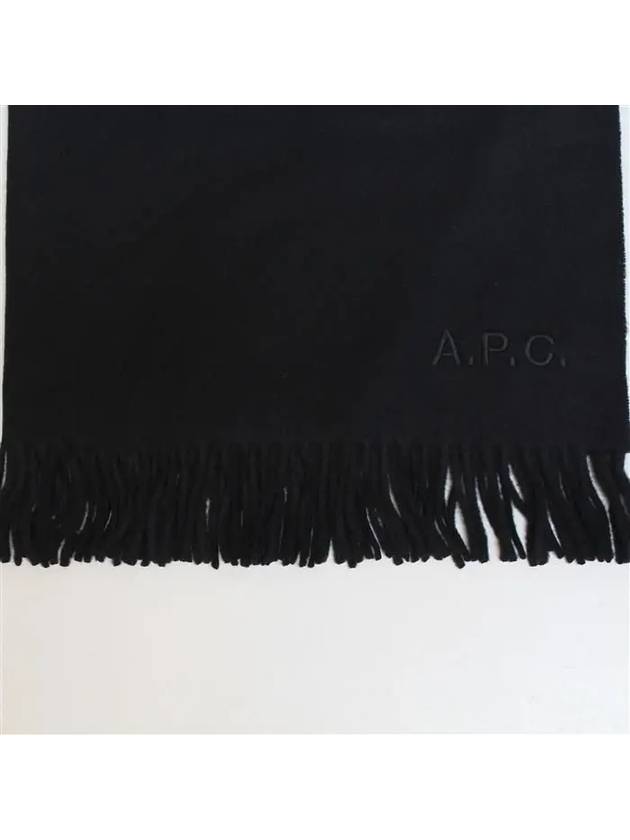 1017 ALYX 9SM signature logo embroidered wool muffler black - A.P.C. - BALAAN.