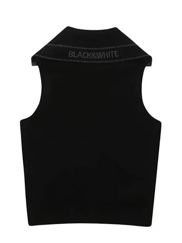 Sailor Collar Windproof Lining Knit Vest 2013LXVCBLACK - BLACK&WHITE - BALAAN 2