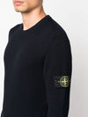 Crewneck Full Rib Wool Knit Top Navy - STONE ISLAND - BALAAN 3