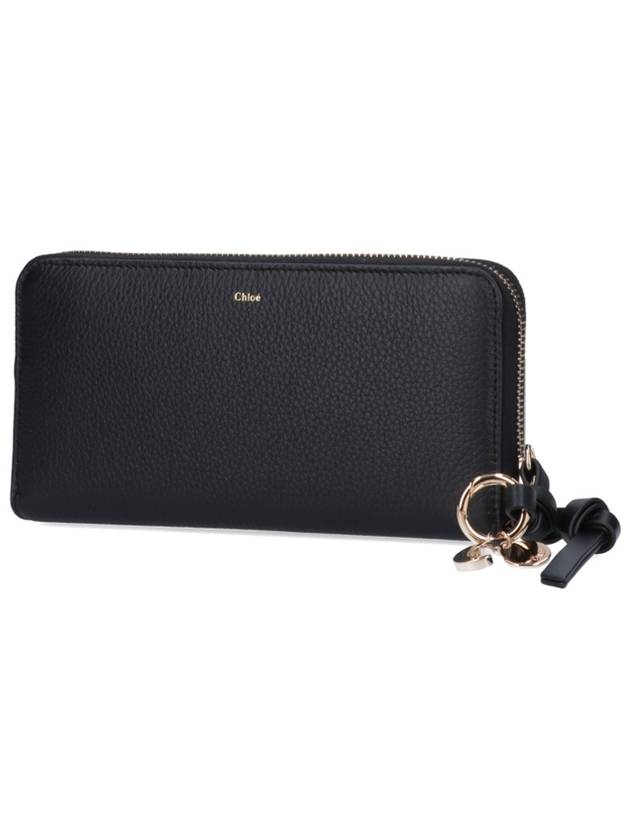 Alphabet Charm Grain Leather Long Wallet Black - CHLOE - BALAAN 3