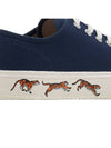 Lace Up Canvas Low Top Sneakers Blue - KENZO - BALAAN 11