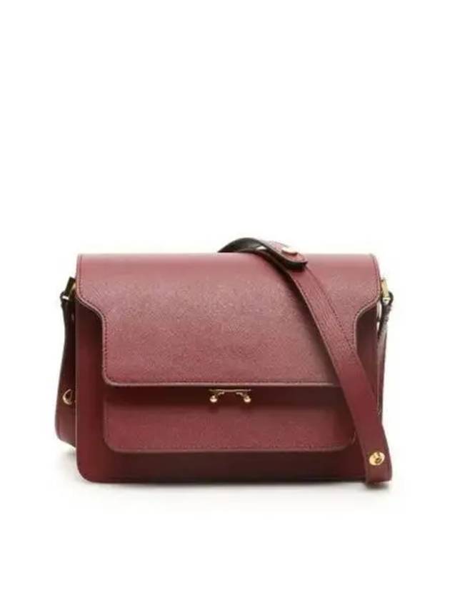 Saffiano Trunk Medium Shoulder Bag Burgundy - MARNI - BALAAN 2