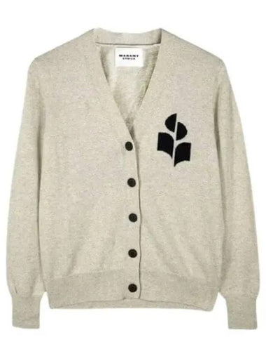 Karin logo cardigan light gray CA0008FA A1X05E 02LY 1096915 - ISABEL MARANT - BALAAN 1