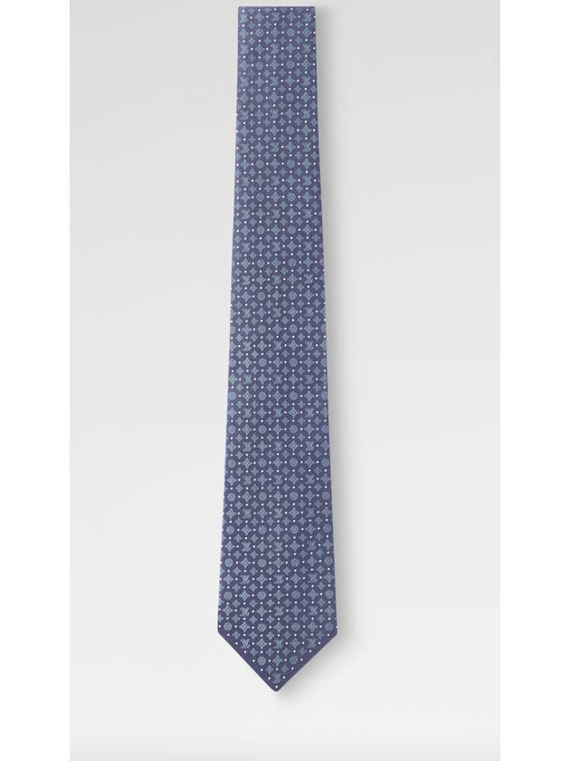 Tie Monogram Shadow Dot Silk Navy Blue M90831 - LOUIS VUITTON - BALAAN 2