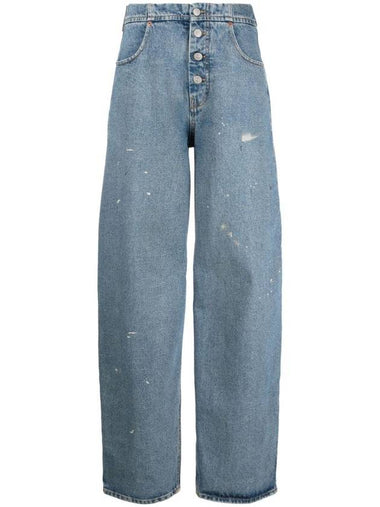 Leg Denim Cotton Wide Jeans Blue - MAISON MARGIELA - BALAAN 1