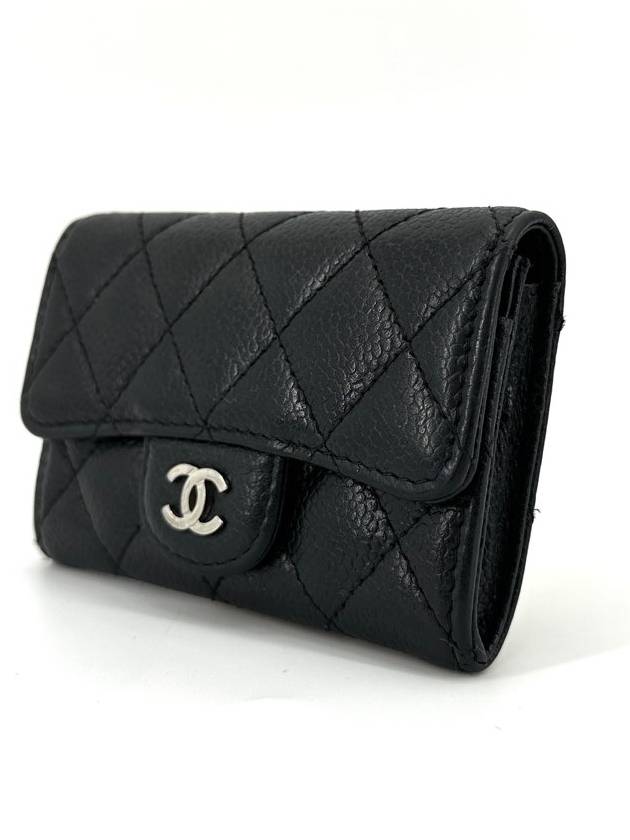 Caviar silver flap card wallet - CHANEL - BALAAN 3