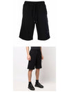 Metropolis Diagonal Fleece Shorts Black - CP COMPANY - BALAAN 5