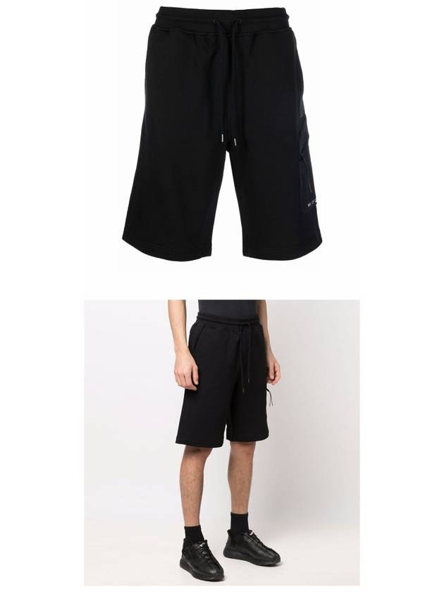 Metropolis Diagonal Fleece Shorts Black - CP COMPANY - BALAAN 5