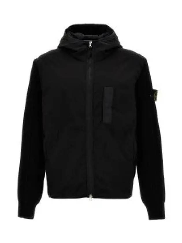 PrimaLoft-TC Knit Nylon Zip Up Hoodie Black - STONE ISLAND - BALAAN 2