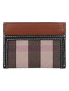 Check Two-Tone Leather Card Wallet Dark Birch Brown - BURBERRY - BALAAN 2