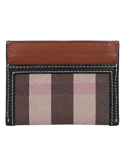 Check Two-Tone Leather Card Wallet Dark Birch Brown - BURBERRY - BALAAN 2