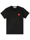 Women's Double Red Waffen Short Sleeve T-Shirt P1 T287 1 Black - COMME DES GARCONS PLAY - BALAAN 4