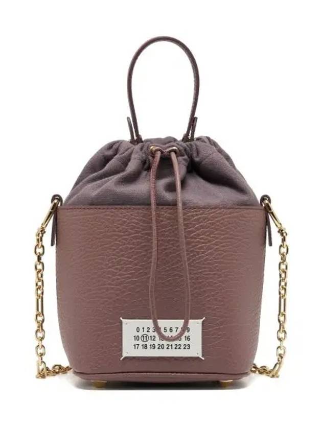 5AC Number Logo Texture Leather Bucket Bag Dark Brown - MAISON MARGIELA - BALAAN 6