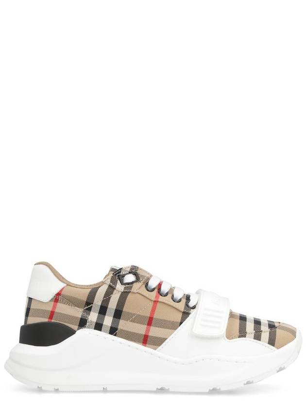 Vintage Check And Leather Sneakers White Archive Beige - BURBERRY - BALAAN 2