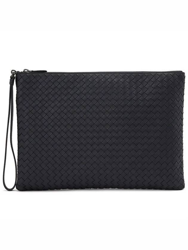 Intrecciato Strap Clutch Bag Navy - BOTTEGA VENETA - BALAAN 2