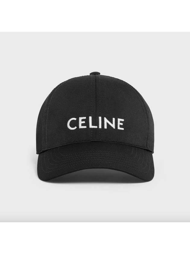 Embroidered Logo Cotton Ball Cap Black - CELINE - BALAAN 2