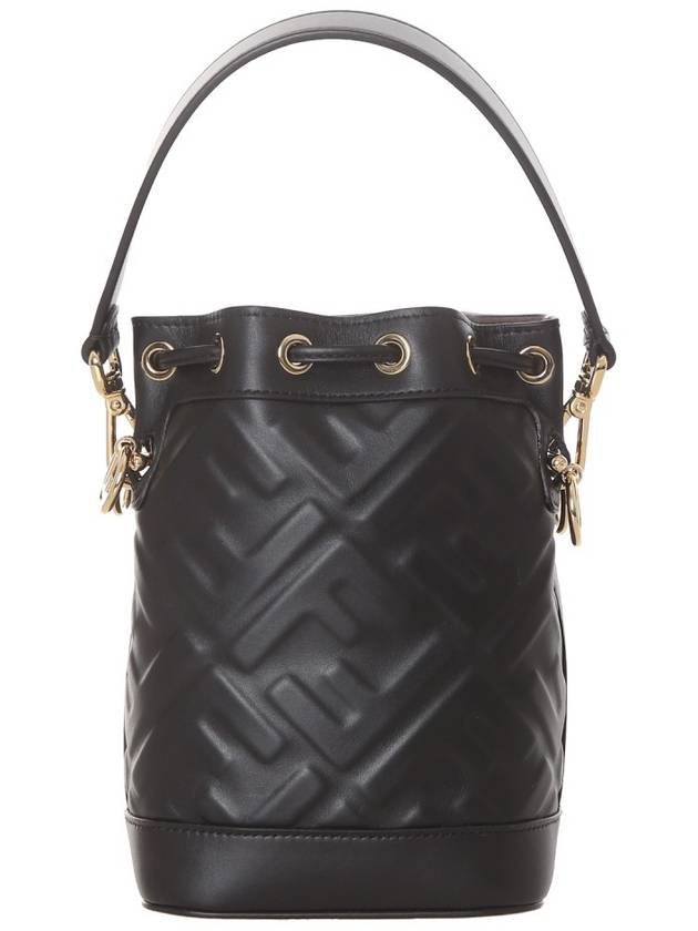Mon Tresor Black Leather Mini Bag with FF Motif - FENDI - BALAAN 4