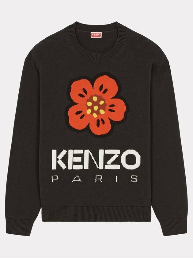 Boke Flower Wool Jumper Knit Top Black - KENZO - BALAAN 5