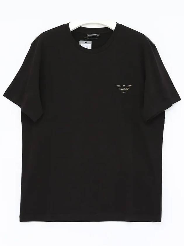 Eagle Logo Swim Short Sleeve T-Shirt Black - EMPORIO ARMANI - BALAAN 3