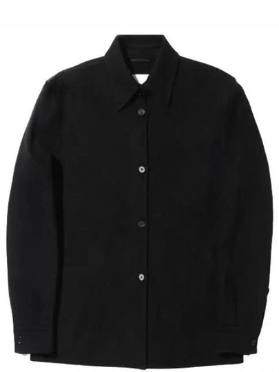 Women's Wool Shirt Jacket Black - JIL SANDER - BALAAN 2