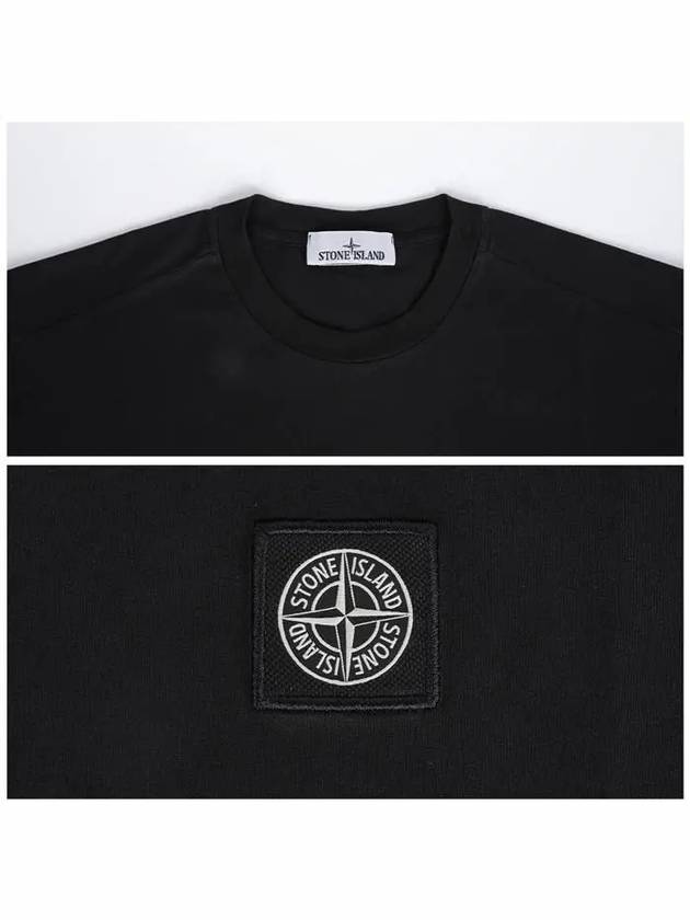 Logo Patch Short Sleeve T-Shirt Black - STONE ISLAND - BALAAN 6