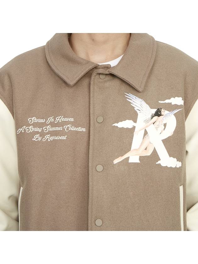 Storms In Heaven Varsity Jacket Mushroom - REPRESENT - BALAAN 11