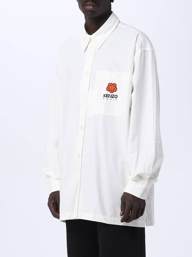 Boke Flower Embroidered Button Long Sleeve Shirt White - KENZO - BALAAN 3