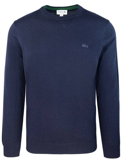 Crew Neck Merino Wool Knit Top Navy - LACOSTE - BALAAN 2