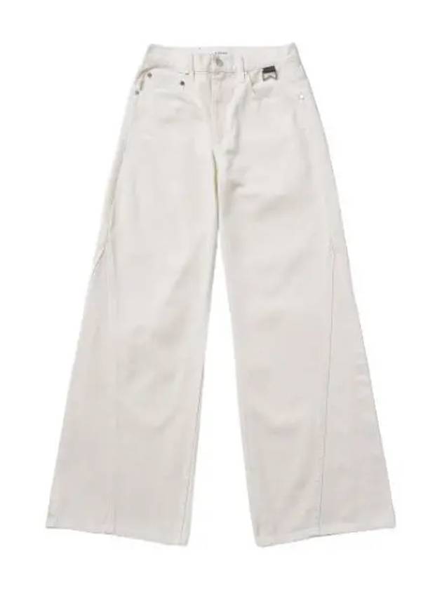 Chevron Wide Leg Denim Pants White Jeans - RHUDE - BALAAN 1