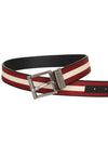 Logo Taylan 35MM Casual Reversible Belt Black Red - BALLY - BALAAN 7