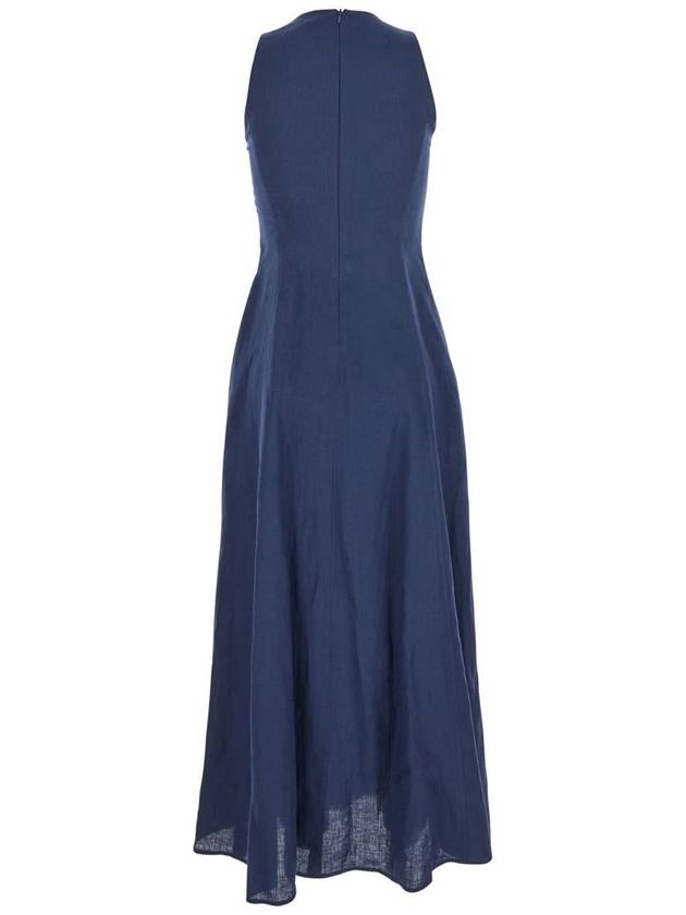 Blue Long Sleeveless Dress In Linen Woman - ELEVENTY MILANO - BALAAN 2