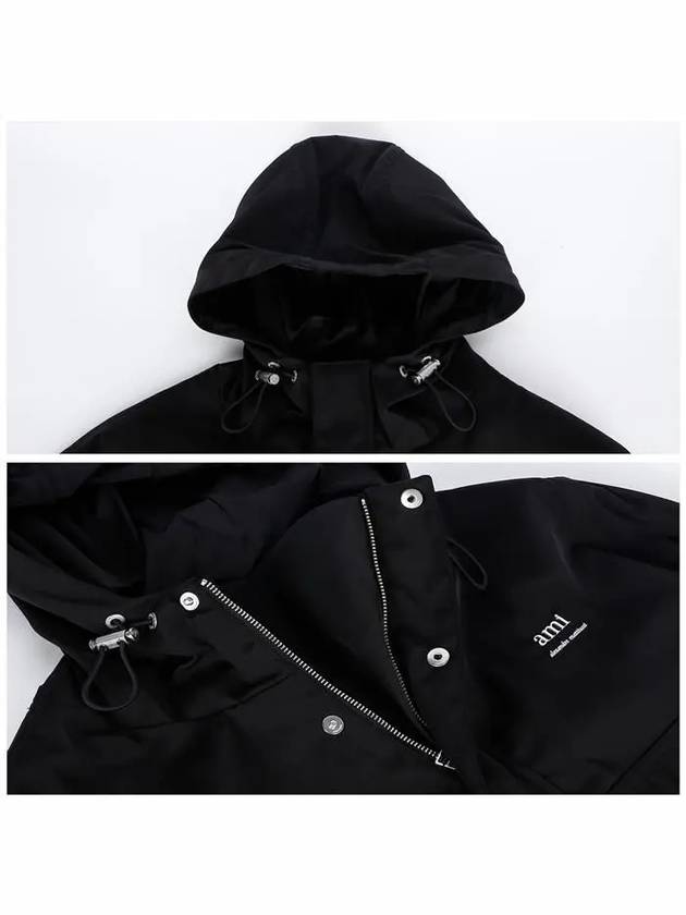 Alexandre Mattiussi Windbreaker Hoodie Black - AMI - BALAAN 6