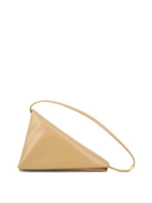 Prisma Triangle Leather Shoulder Bag Beige - MARNI - BALAAN 1